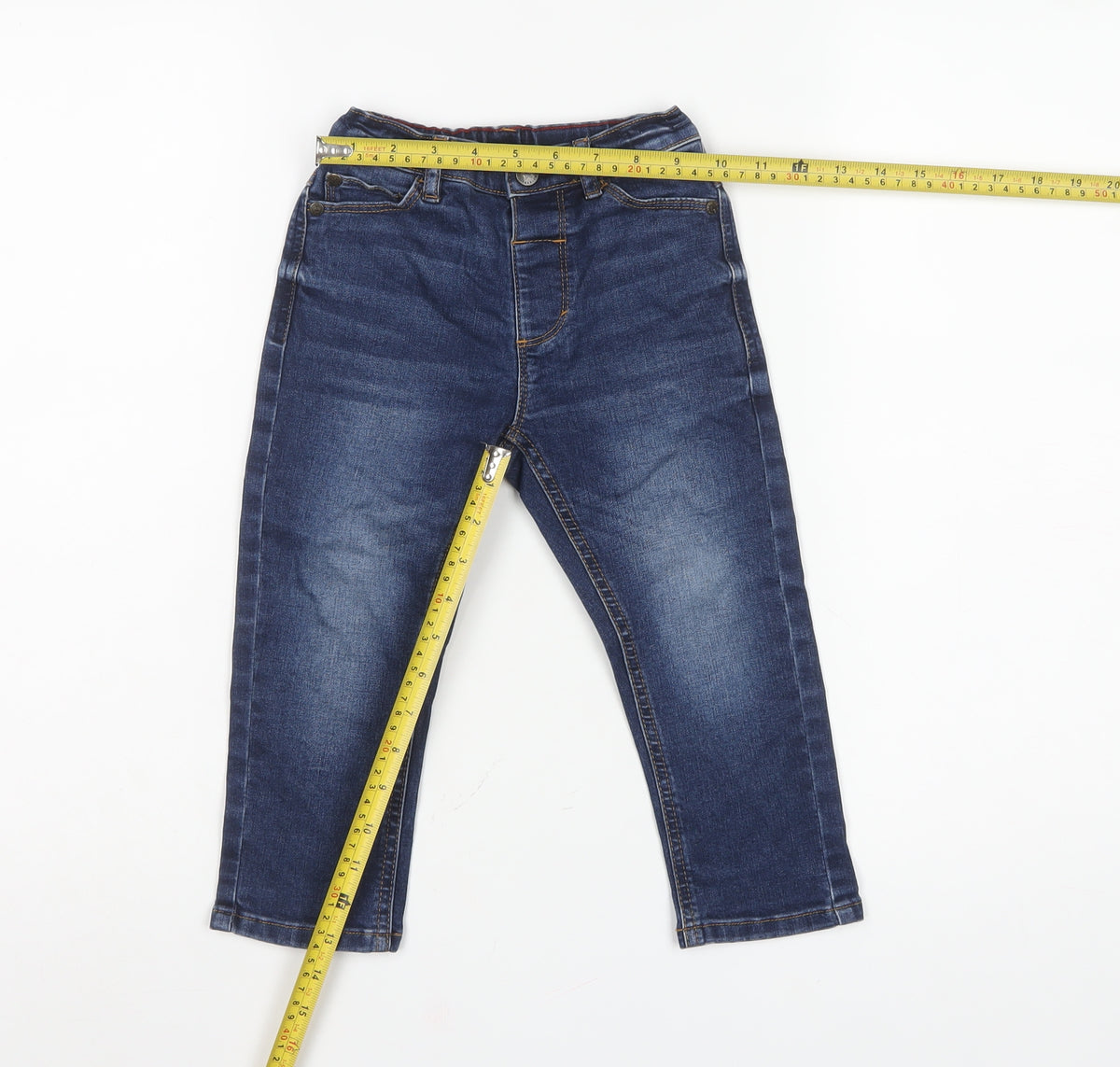 Next Boys Blue Denim Jeans 18-24 Months Adjustable Waist Stretch