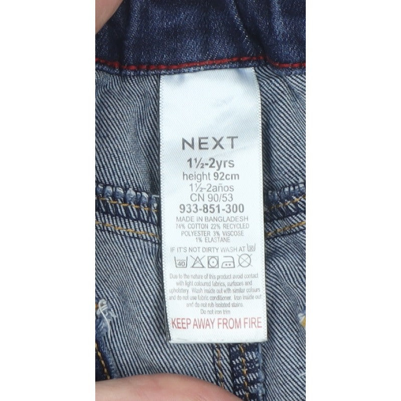 Next Boys Blue Denim Jeans 18-24 Months Adjustable Waist Stretch