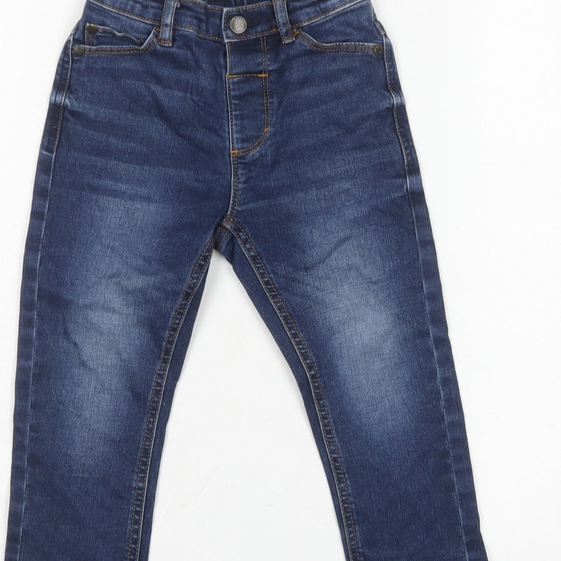 Next Boys Blue Denim Jeans 18-24 Months Adjustable Waist Stretch
