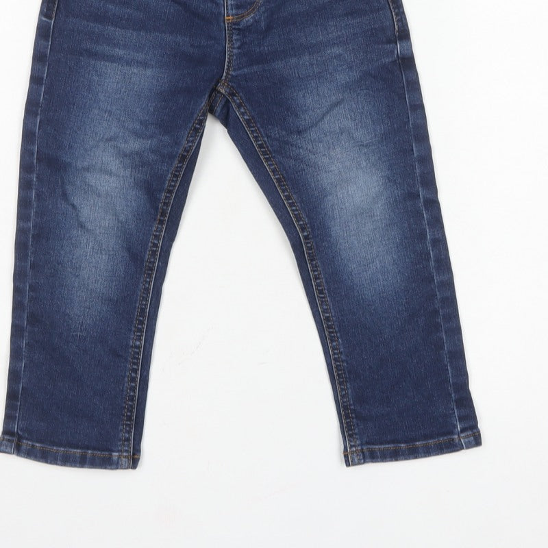 Next Boys Blue Denim Jeans 18-24 Months Adjustable Waist Stretch