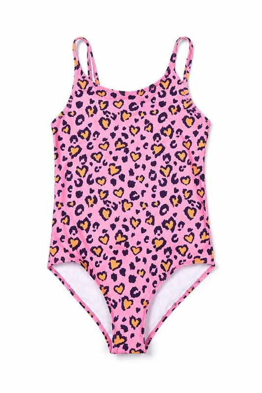 Pep&Co Girls Pink Leopard Print One Piece Swimsuit 11-12 Years