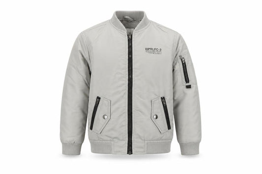River Island Boys Grey 4-5 Years Bomber Jacket Padded Zip Pockets