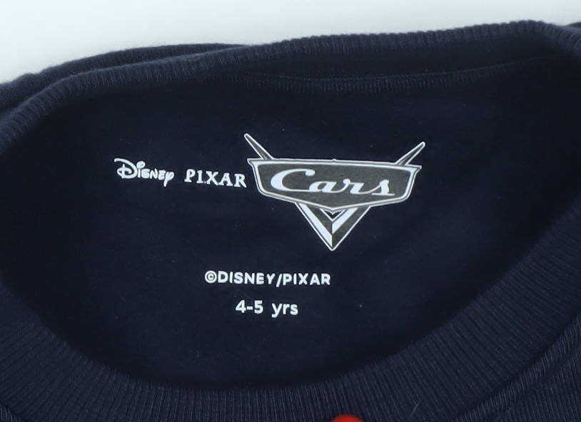 M&S Boys Blue Disney Cars Lightning McQueen Sweatshirt 4-5 Years Pullover