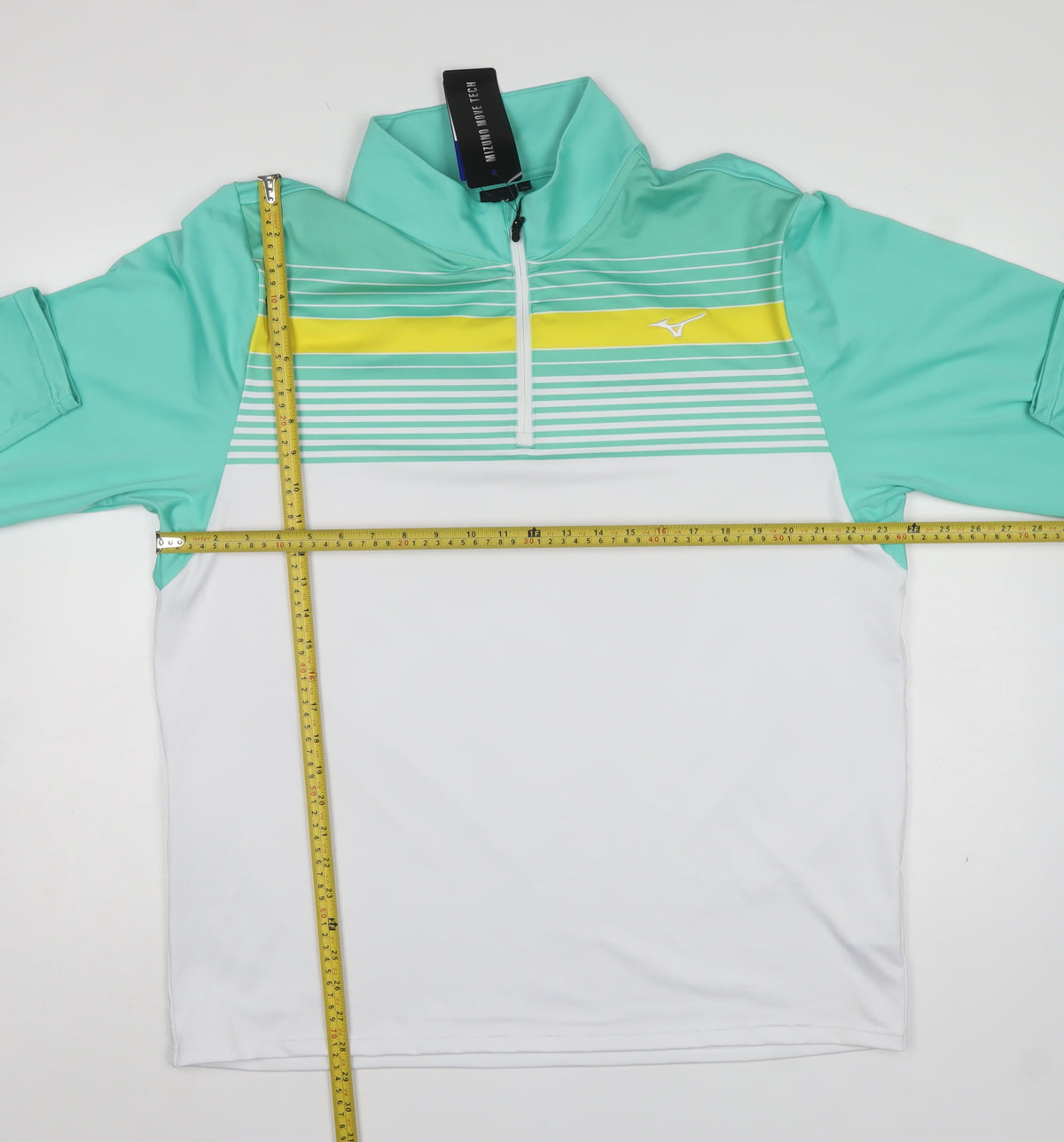 Mizuno Men’s Mint 2XL 1/4 Zip Golf Sweatshirt Striped Move Tech