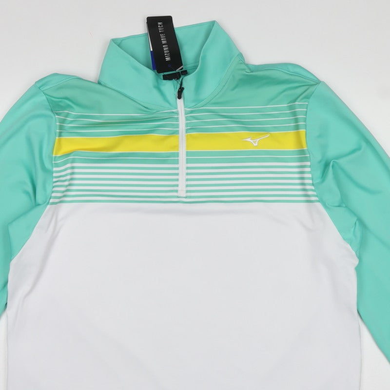 Mizuno Men’s Mint 2XL 1/4 Zip Golf Sweatshirt Striped Move Tech