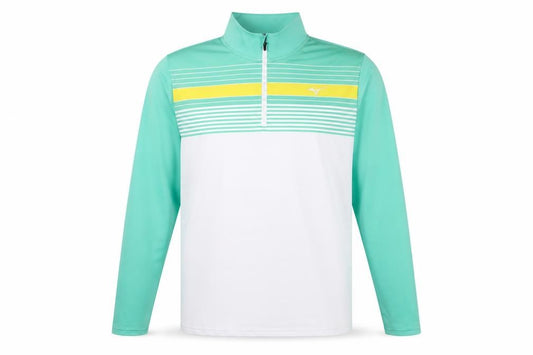 Mizuno Men’s Mint 2XL 1/4 Zip Golf Sweatshirt Striped Move Tech