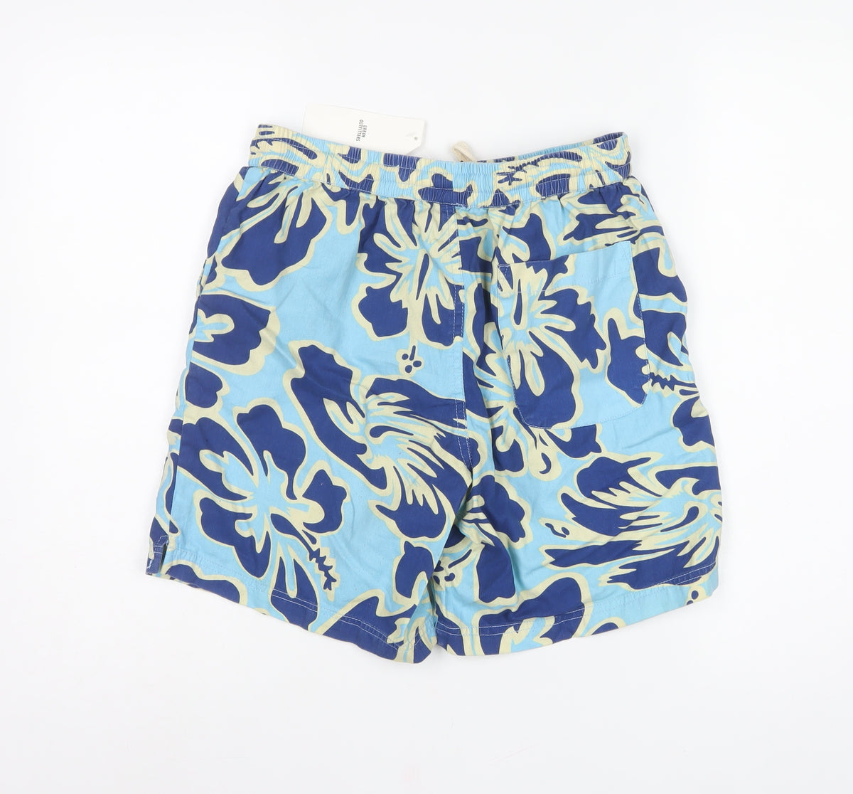iets frans... Men’s Blue Floral Cotton Drawstring Shorts Size S