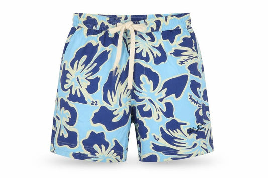iets frans... Men’s Blue Floral Cotton Drawstring Shorts Size S