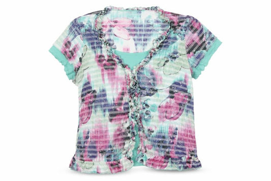 Per Una Womens Multicoloured Size 22 Floral Ruffle Sheer Blouse