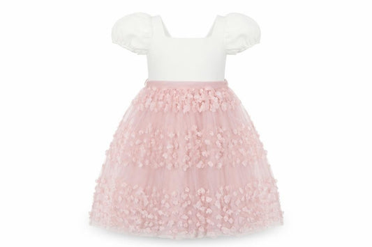 Monsoon Girls Pink & Ivory 6 Years Tulle Floral Party A-Line Dress
