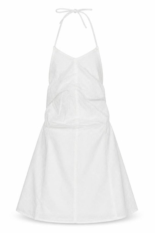 Miss Selfridge Women White UK 6 Halter A-Line Embroidered Dress