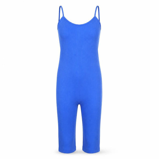 Zara Women Blue XS Ribbed Strappy Sleeveless Unitard Jumpsuit