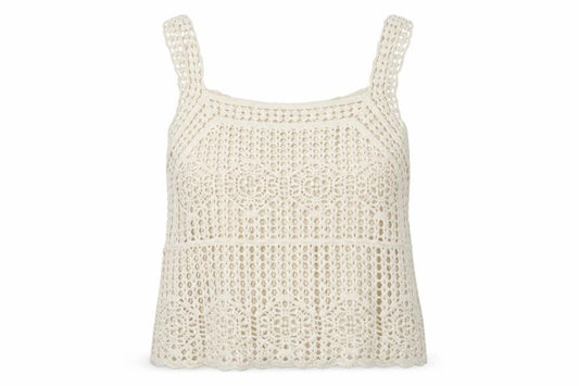 Papaya Women Ivory UK 16 Crochet Cotton Camisole Tank Top Boho
