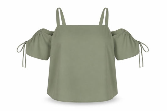 New Look Women’s Green UK 18 Cold Shoulder Square Neck Blouse