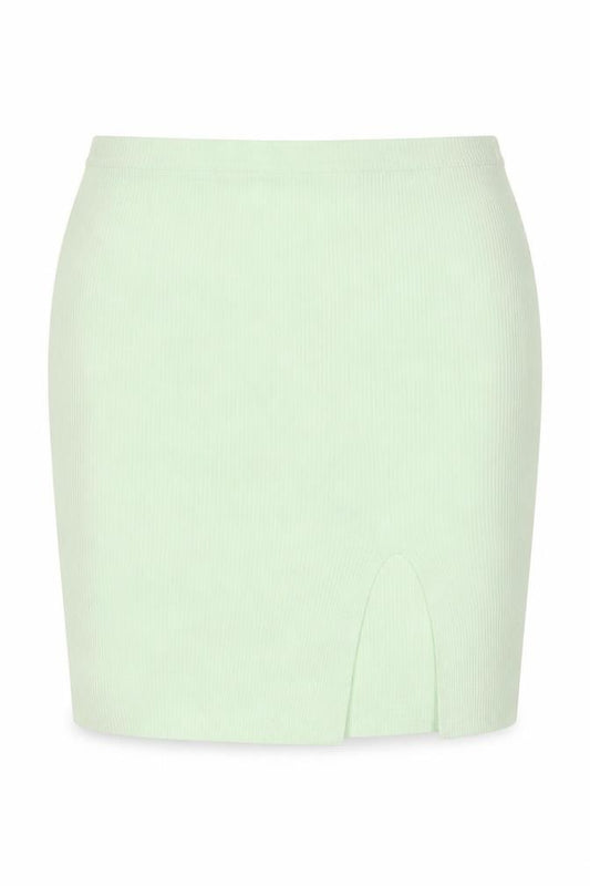 Urban Classics Women Green L Rib Knit High Rise Pencil Midi Skirt