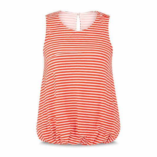 Next Women Orange White Stripe Sleeveless Ruffle Tank Top UK 14 NWT