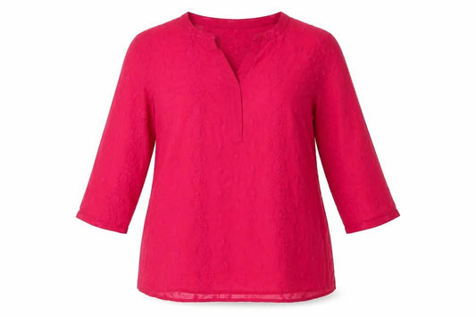Per Una Women Pink UK 14 Embroidered Sheer Tunic Blouse 3/4 Sleeve