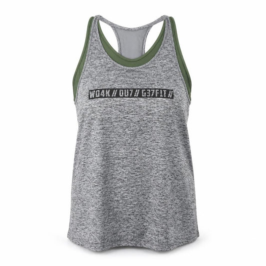 Alice Living x Primark Women Grey UK 18 Racerback Gym Tank Top