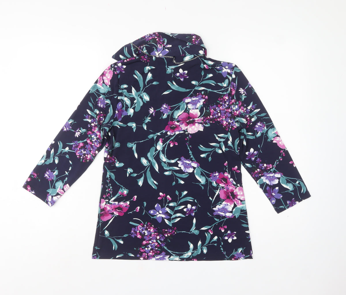 Anna Rose Women Multicoloured S Floral Stretch Button Tunic Shirt