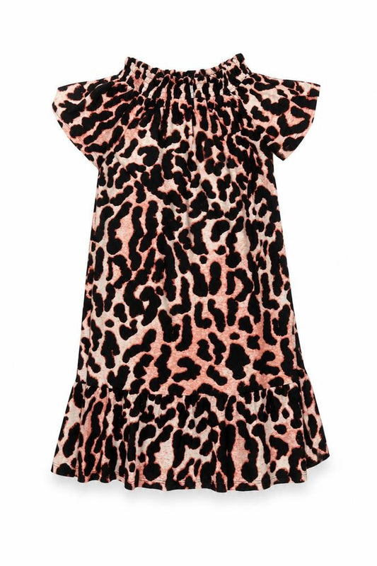 Roman Women Pink Size 10 Leopard Print Off Shoulder Fit & Flare Dress