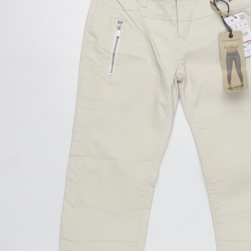Pull&Bear Women’s Beige UK 8 Low Rise Skinny Stretch Trousers