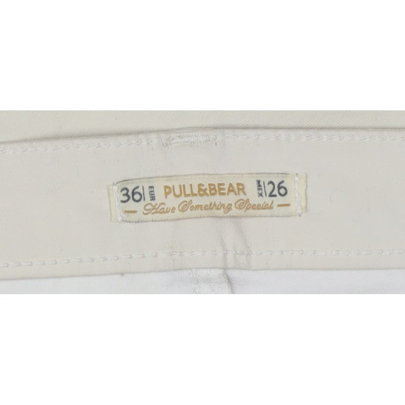 Pull&Bear Women’s Beige UK 8 Low Rise Skinny Stretch Trousers