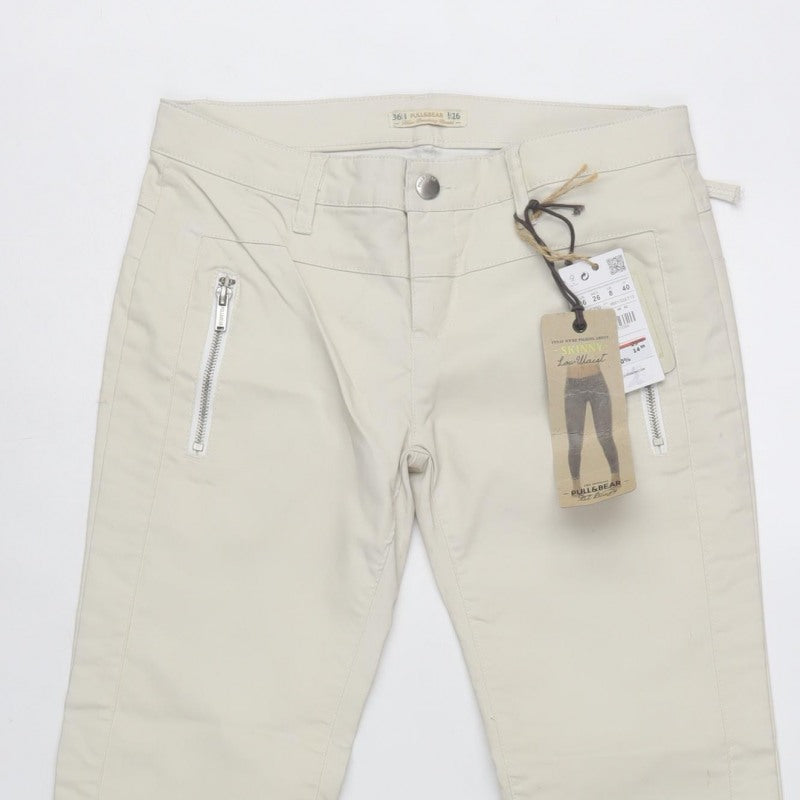Pull&Bear Women’s Beige UK 8 Low Rise Skinny Stretch Trousers