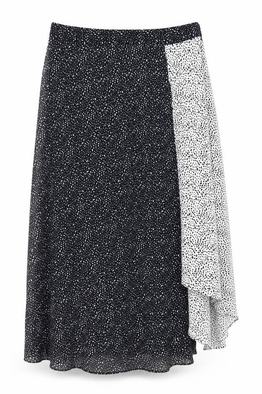 M&S Women’s Black White UK 16 Asymmetric Maxi Viscose Skirt