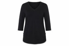 New Look Maternity Women Black UK 10 V-Neck 3/4 Sleeve Tunic Blouse