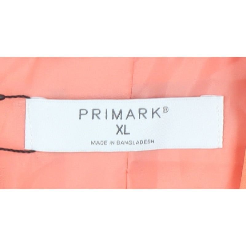 Primark Women Orange XL Single-Breasted Lined Blazer Jacket