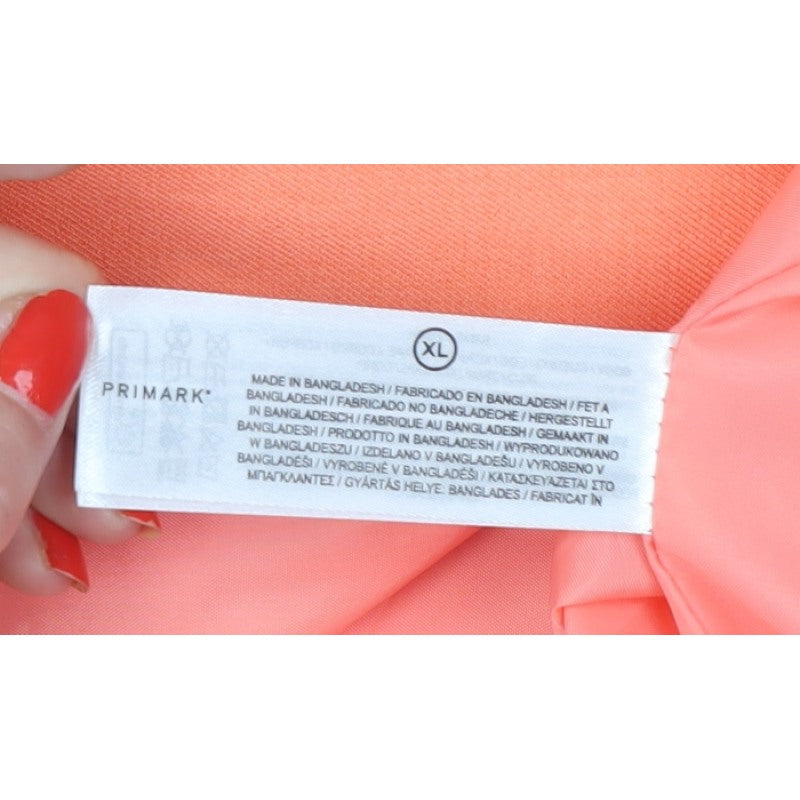 Primark Women Orange XL Single-Breasted Lined Blazer Jacket