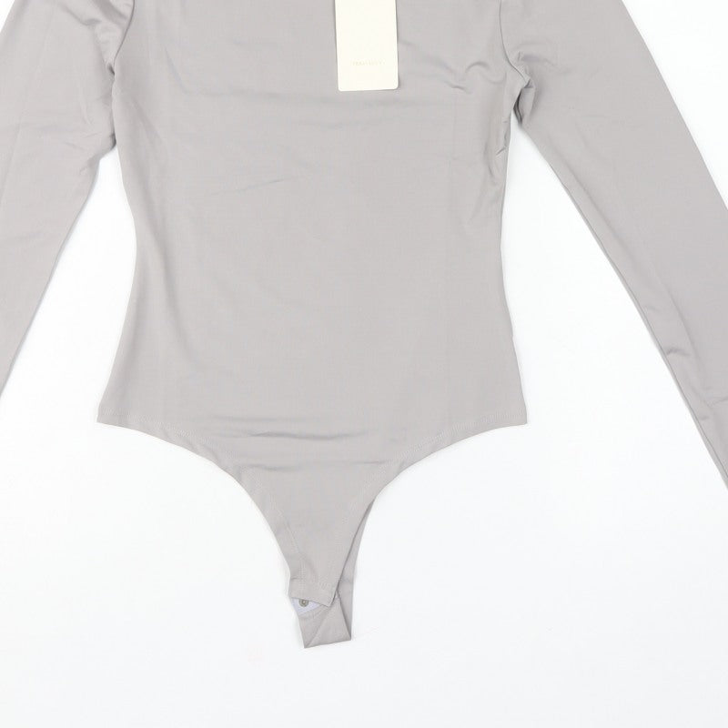Vera & Lucy Women’s Grey Size 8 Long Sleeve Stretch Bodysuit