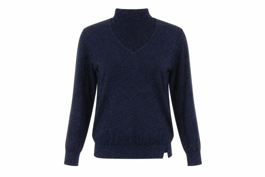 Next Women's Blue Size 6 Metallic V-Neck Knit Pullover Jumper