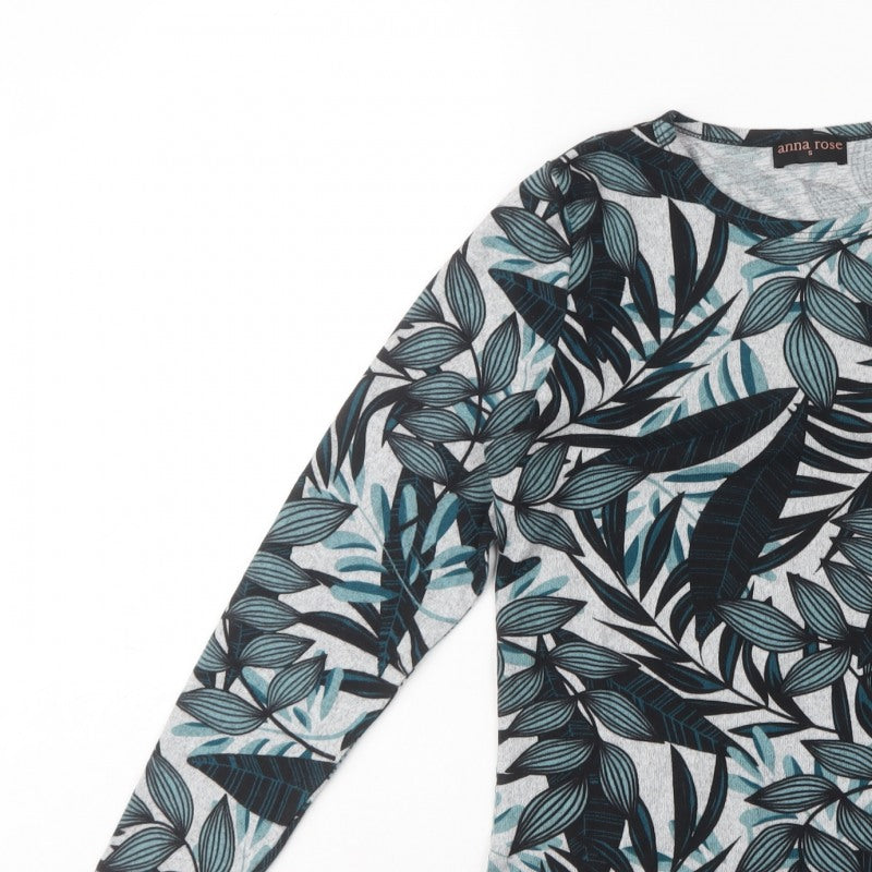 Anna Rose Women’s Multicoloured S Tropical Leaf Print Stretch Jumper