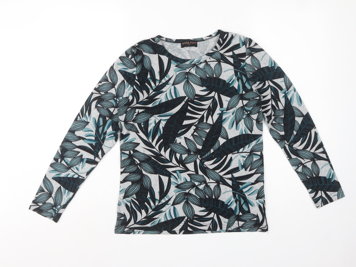 Anna Rose Women’s Multicoloured S Tropical Leaf Print Stretch Jumper