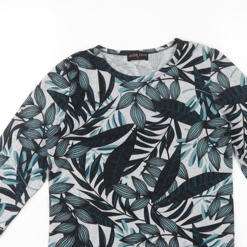 Anna Rose Women’s Multicoloured S Tropical Leaf Print Stretch Jumper