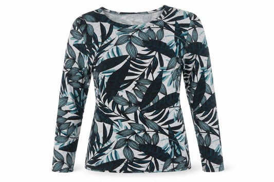Anna Rose Women’s Multicoloured S Tropical Leaf Print Stretch Jumper