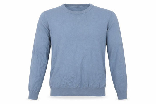 Marks and Spencer Men Blue L Fine Pure Cotton Crew Neck Jumper