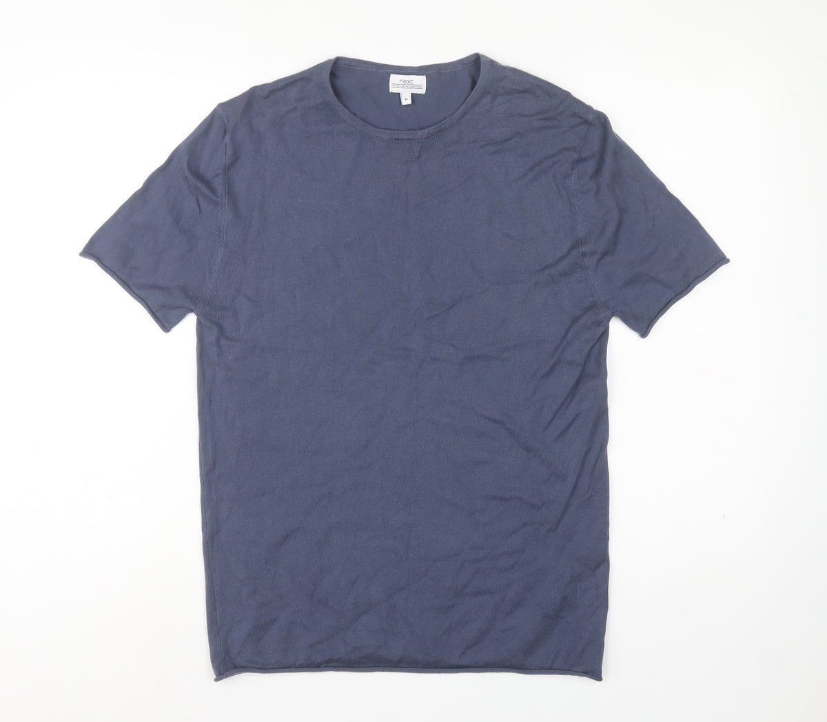 Next Men’s Blue M Short Sleeve Crew Neck Fine Knit Pullover Jumper