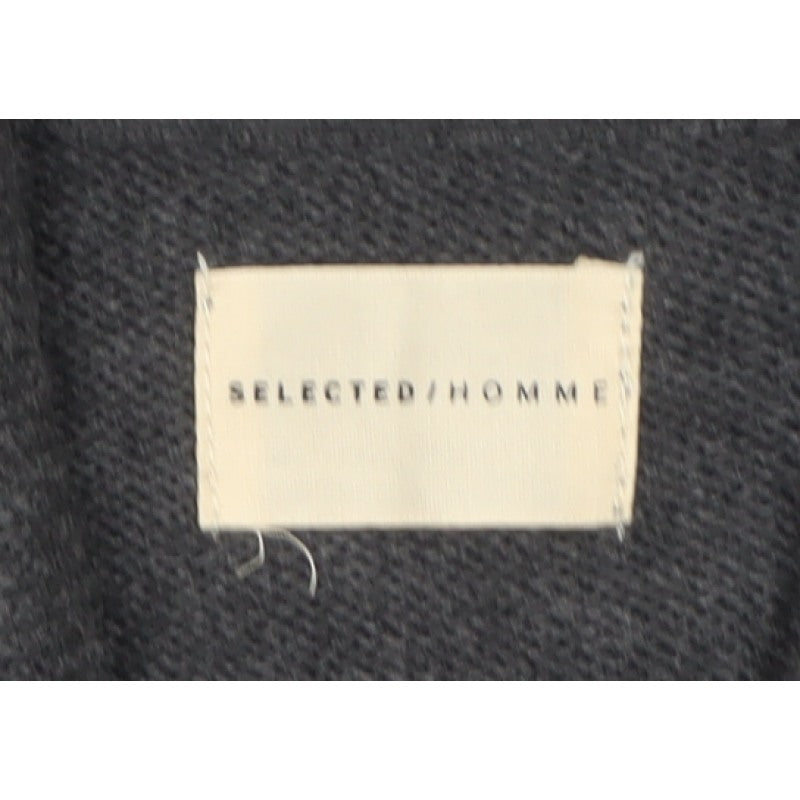 Selected Homme Men’s Grey S Shawl Collar Button Cardigan Cotton