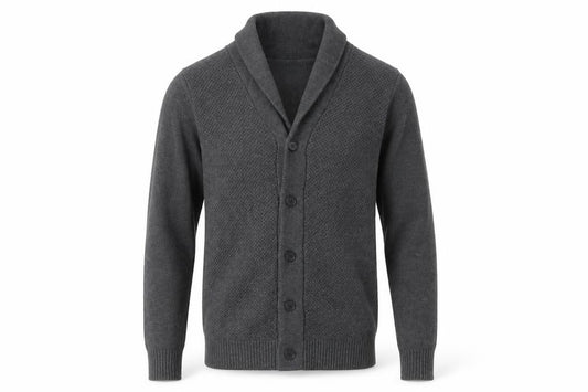 Selected Homme Men’s Grey S Shawl Collar Button Cardigan Cotton