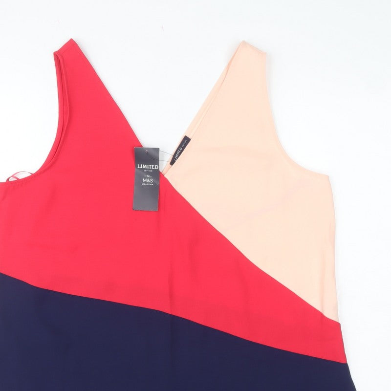 Marks & Spencer Women Multicoloured UK 16 Basic Colourblock Tank Top