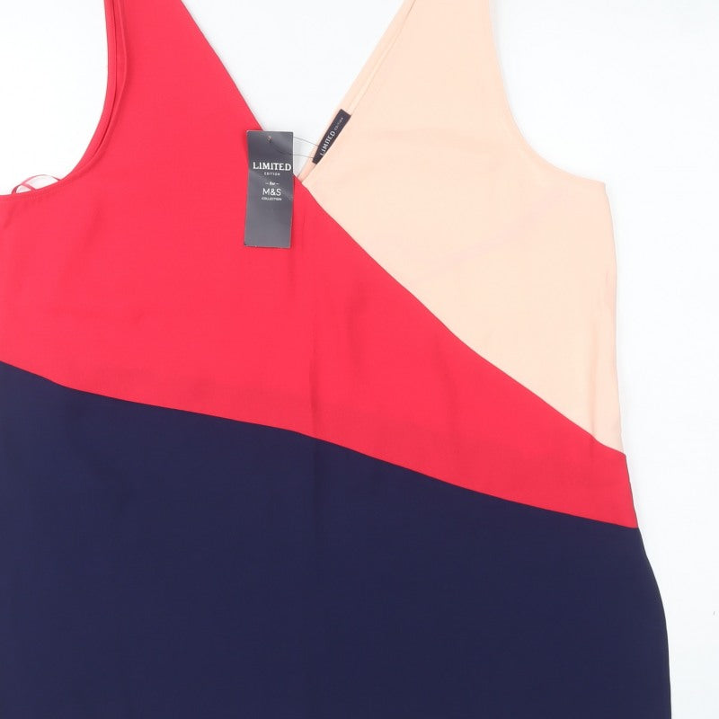 Marks & Spencer Women Multicoloured UK 16 Basic Colourblock Tank Top