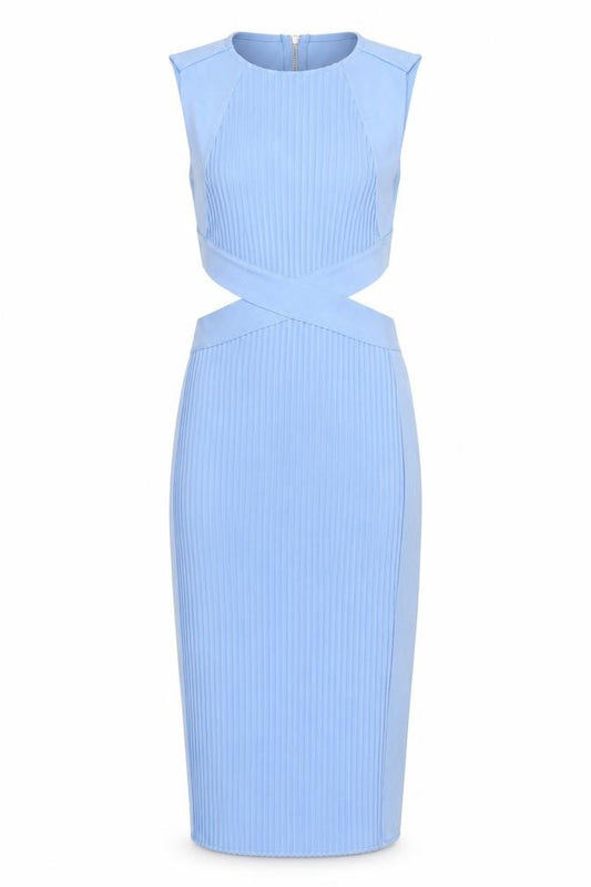 Missguided Women Blue UK 14 Bodycon High Neck Cut Out Midi Dress