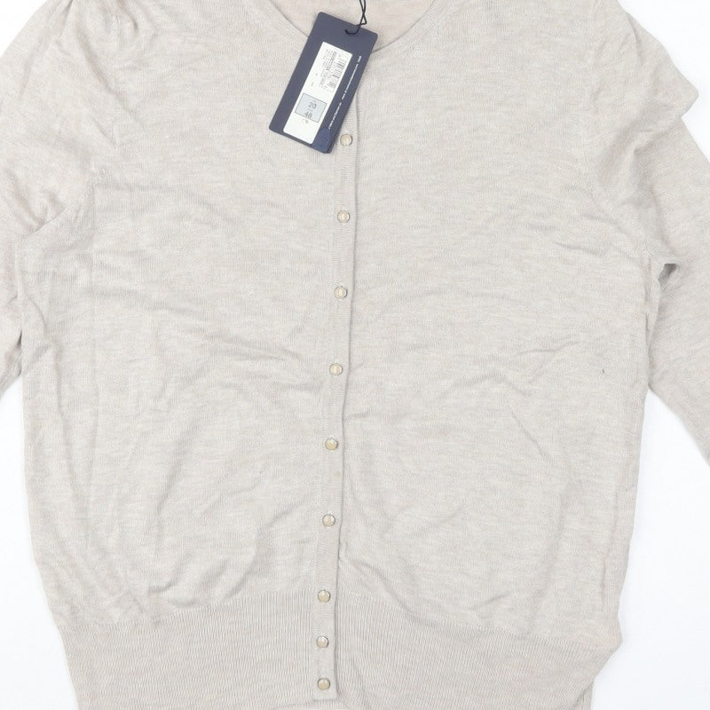 Marks and Spencer Women Beige Size 20 Button Knit Cardigan Stretch