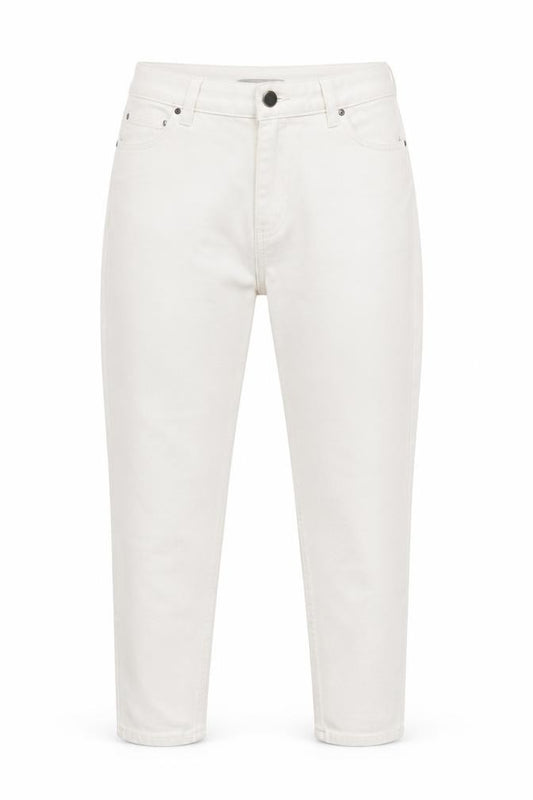 Pure Collection Women White UK 8 Cropped High Rise Stretch Jeans