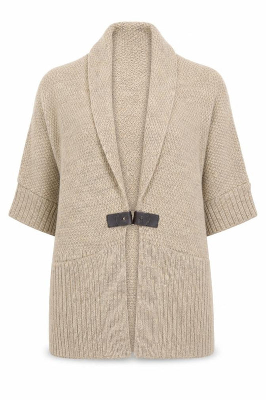 George Women’s Beige M Knit Cowl Neck Open Cardigan