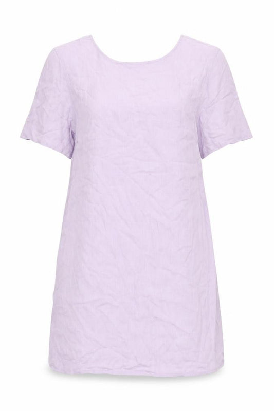 Next Women Purple Size 16 Linen Blend Scoop Neck Shift Dress