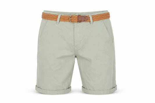 Meraki Men's Green S Chino Shorts Belted Cotton Stretch