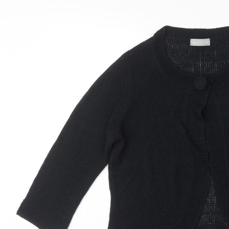 Per Una Women’s Black Size 14 Knit Button Front Cardigan